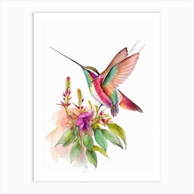 Allen S Hummingbird Cute Neon 3 Art Print