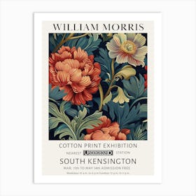 William Morris Big Flowers Dark Academia Art Print