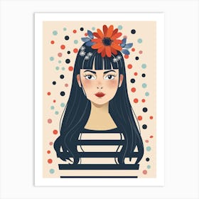 Girl With Flowers 14 Art Print