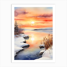 Winter Sunset Art Print