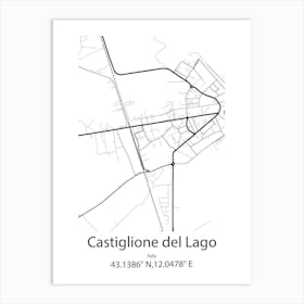 Castiglione Del Lago,Italy Minimalist Map Art Print