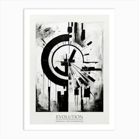 Evolution Abstract Black And White 2 Poster Art Print