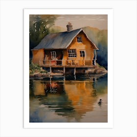 House On The Lake Wall Art Above Tv Art Print