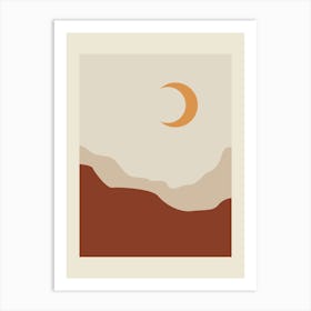 Moon And Mountains Art Print