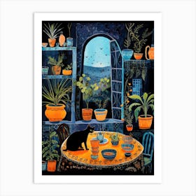 Cat In The Window Art Print