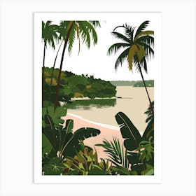 Tropical Landscape With Palm Trees 1 Art Print