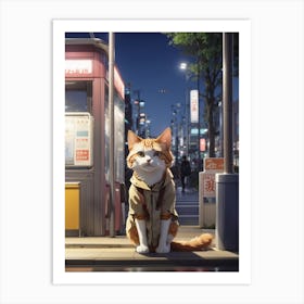 Cat On The Street Art Print