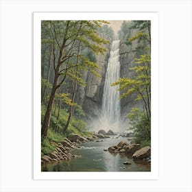 Waterfall In The Woods Art Print