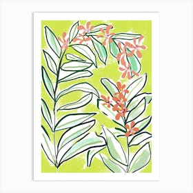 Flowers And Leaves Art Print