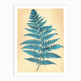 Vintage Illustration Blue Star Fern 3 Art Print