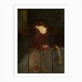 Vintage Cow In A Barn Art Print