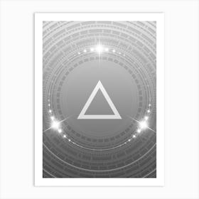 Geometric Glyph in White and Silver with Sparkle Array n.0027 Art Print