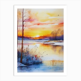 Winter Sunset 1 Art Print