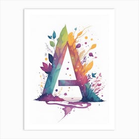 Colorful Letter A Illustration 45 Art Print