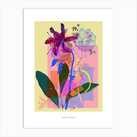 Baby S Breath 1 Neon Flower Collage Poster Art Print