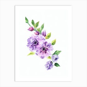 Lilac Watercolour Flower Art Print