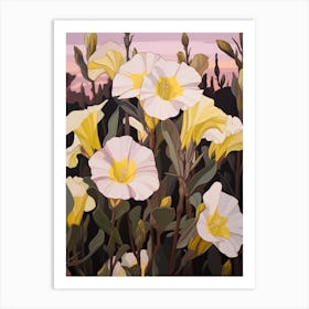 Evening Primrose 3 Flower Painting Art Print