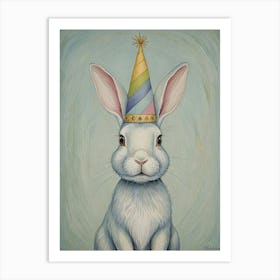 Rabbit In A Party Hat Art Print