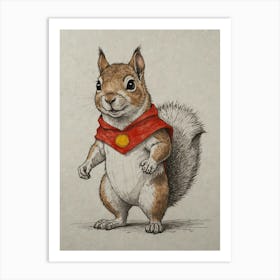 Super Squirrel 2 Art Print