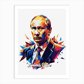 Vladimir Putin 02 Portrait WPAP Pop Art Art Print