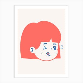 Winking Face Art Print