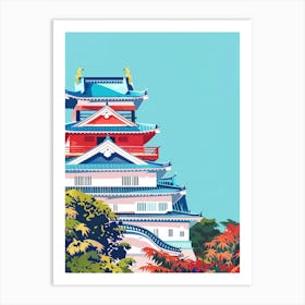 Kanazawa Castle Japan 2 Colourful Illustration Art Print