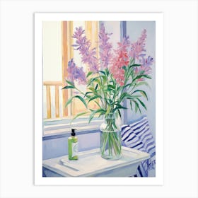 A Vase With Lavender, Flower Bouquet 4 Art Print