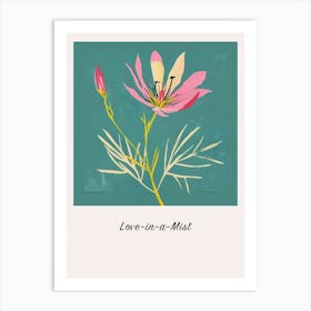 Love In A Mist 5 Square Flower Illustration Poster Art Print