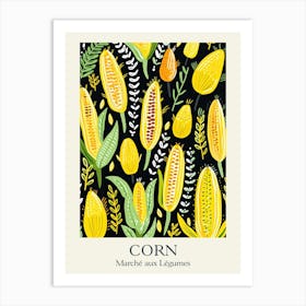 Marche Aux Legumes Corn Summer Illustration 1 Art Print