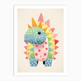 Colourful Dinosaur Ankylosaurus 3 Art Print