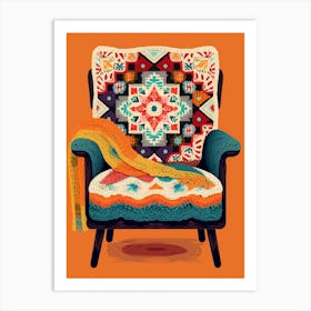 Vintage Crochet Chair Illustration 2 Art Print