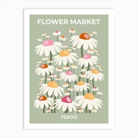 Flower Market Tokyo Sage Green Art Print