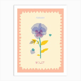 February Birthmonth Flower Violet Art Print