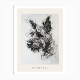 Terrier Line Sketch Minimalist 1 Poster Art Print