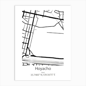 Hoyacho,Japan Minimalist Map Art Print