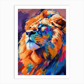 Southwest African Lion Symbolic Imagery Fauvist Painting 2 Art Print