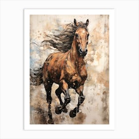 A Horse Painting In The Style Of Mixed Media 3 Art Print