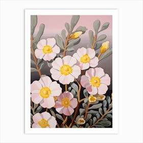 Portulaca 3 Flower Painting Art Print