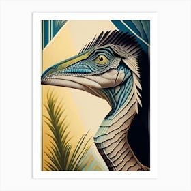 Troodon Pastel Dinosaur Art Print