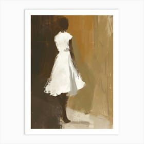 Woman In A White Dress 1 Art Print