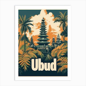 Aihrgdesign A Classic 1960s Travel Poster For Ubud 3 Art Print