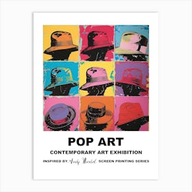 Poster Hats Pop Art 3 Art Print