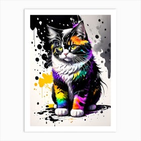 Rainbow Cat Painting 3 Art Print