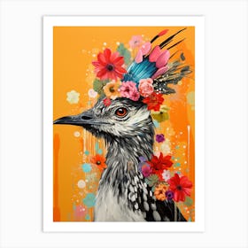 Bird With A Flower Crown Roadrunner 4 Art Print