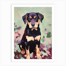 A Rottweiler Dog Painting, Impressionist 2 Art Print