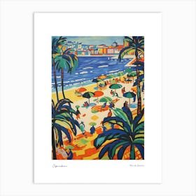 Copacabana Rio De Janeiro Matisse Style 4 Watercolour Travel Poster Art Print