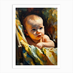 Baby In A Basket Art Print