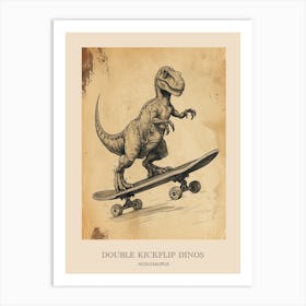 Nodosaurus Vintage Dinosaur Poster 2 Art Print