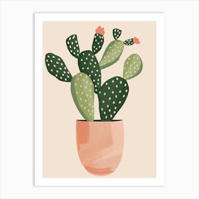 Cactus Plant Minimalist Illustration 4 Art Print