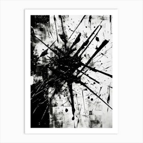 Chaos Abstract Black And White 9 Art Print